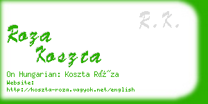 roza koszta business card